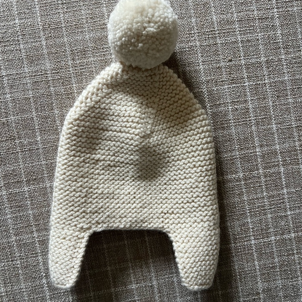 Misha And Puff Cream Knit Pom-Pom Hat